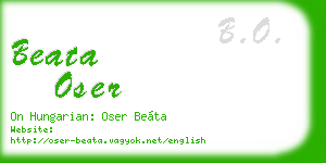 beata oser business card